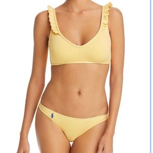 NWT Ralph Lauren yellow ruffled bikini set